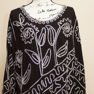 St Tropez West Women's Knit Top Floral Art Stretch